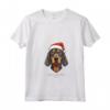 Cane Coonhound Nero e Marrone Chiaro - Divertente Maglietta Woofy Natale - Ideale Regalo per Amanti dei Coonhound - Collo a V