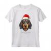 Cane Coonhound Nero e Marrone Chiaro Divertente Woofy Natale - Maglietta Semplice per Amanti dei Cani - Regalo Perfetto per Natale