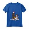 Cane Coonhound Nero e Marrone - Maglietta con Cappello di Natale e Luci di Natale - Regalo Unico per Natale per Amanti dei Cani