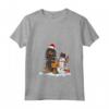 Cane Coonhound Nero e Marrone - Maglietta con Cappello di Natale e Luci di Natale - Regalo Unico per Natale per Amanti dei Cani