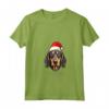 Cane Coonhound Nero e Marrone Chiaro Divertente Woofy Natale Maglietta - Regalo per Amanti dei Cani - Collo a V