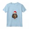 Cane Coonhound Nero e Marrone Chiaro Divertente Woofy Natale Maglietta - Regalo per Amanti dei Cani - Collo a V