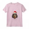 Cane Coonhound Nero e Marrone Chiaro Divertente Woofy Natale Maglietta - Regalo per Amanti dei Cani - Collo a V