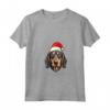 Cane Coonhound Nero e Marrone Chiaro Divertente Woofy Natale Maglietta - Regalo per Amanti dei Cani - Collo a V