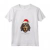 Cane Coonhound Nero e Marrone Chiaro Divertente Woofy Natale Maglietta - Regalo per Amanti dei Cani - Collo a V