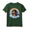 Simpatico Cucciolo di Cane Nero e Marrone Chiaro Coonhound Rainbow Cloud Kawaii Maglietta - Regalo per Amanti dei Cani - Felicità tra le Nuvole