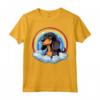 Simpatico Cucciolo di Cane Nero e Marrone Chiaro Coonhound Rainbow Cloud Kawaii Maglietta - Regalo per Amanti dei Cani - Felicità tra le Nuvole
