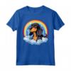 Simpatico Cucciolo di Cane Nero e Marrone Chiaro Coonhound Rainbow Cloud Kawaii Maglietta - Regalo per Amanti dei Cani - Felicità tra le Nuvole