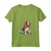 Donna American English Coonhound Cane Razza Buona Pasqua Uomini Donne Maglietta con Collo a V - Felice Pasqua Maglietta per Amanti dei Coonhound - Ideale per Festeggiare con la Famiglia