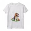 Donna American English Coonhound Cane Razza Buona Pasqua Uomini Donne Maglietta con Collo a V - Felice Pasqua Maglietta per Amanti dei Coonhound - Ideale per Festeggiare con la Famiglia