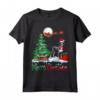 Coonhound Wearing Santa Hat Xmas - Merry Christmas Coonhound Maglietta - Unique Christmas Apparel for Dog Lovers
