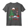 Coonhound Wearing Santa Hat Xmas - Merry Christmas Coonhound Maglietta - Unique Christmas Apparel for Dog Lovers