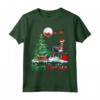 Coonhound Wearing Santa Hat Xmas - Merry Christmas Coonhound Maglietta - Unique Christmas Apparel for Dog Lovers