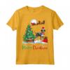 Coonhound Wearing Santa Hat Xmas - Merry Christmas Coonhound Maglietta - Unique Christmas Apparel for Dog Lovers