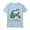 Coonhound Wearing Santa Hat Xmas - Merry Christmas Coonhound Maglietta - Unique Christmas Apparel for Dog Lovers