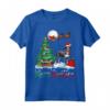 Coonhound Wearing Santa Hat Xmas - Merry Christmas Coonhound Maglietta - Unique Christmas Apparel for Dog Lovers