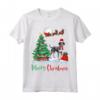 Coonhound Wearing Santa Hat Xmas - Merry Christmas Coonhound Maglietta - Unique Christmas Apparel for Dog Lovers