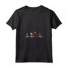 Cane Heartbeat Nero e Marrone Chiaro Coonhound Maglietta con Collo a V - Ideale per Amanti dei Cani da Caccia