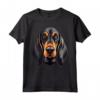 Carino Nero e Marrone Chiaro Coonhound Face Cartoon Puppy Dog Lover Maglietta - Ideale Regalo per Amanti del Cane Black and Tan Coonhound