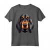 Carino Nero e Marrone Chiaro Coonhound Face Cartoon Puppy Dog Lover Maglietta - Ideale Regalo per Amanti del Cane Black and Tan Coonhound