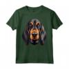 Carino Nero e Marrone Chiaro Coonhound Face Cartoon Puppy Dog Lover Maglietta - Ideale Regalo per Amanti del Cane Black and Tan Coonhound