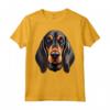Carino Nero e Marrone Chiaro Coonhound Face Cartoon Puppy Dog Lover Maglietta - Ideale Regalo per Amanti del Cane Black and Tan Coonhound