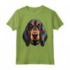 Carino Nero e Marrone Chiaro Coonhound Face Cartoon Puppy Dog Lover Maglietta - Ideale Regalo per Amanti del Cane Black and Tan Coonhound