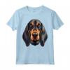 Carino Nero e Marrone Chiaro Coonhound Face Cartoon Puppy Dog Lover Maglietta - Ideale Regalo per Amanti del Cane Black and Tan Coonhound