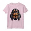 Carino Nero e Marrone Chiaro Coonhound Face Cartoon Puppy Dog Lover Maglietta - Ideale Regalo per Amanti del Cane Black and Tan Coonhound