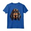 Carino Nero e Marrone Chiaro Coonhound Face Cartoon Puppy Dog Lover Maglietta - Ideale Regalo per Amanti del Cane Black and Tan Coonhound