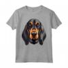 Carino Nero e Marrone Chiaro Coonhound Face Cartoon Puppy Dog Lover Maglietta - Ideale Regalo per Amanti del Cane Black and Tan Coonhound