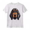 Carino Nero e Marrone Chiaro Coonhound Face Cartoon Puppy Dog Lover Maglietta - Ideale Regalo per Amanti del Cane Black and Tan Coonhound
