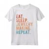 Creatore di Gioielli Vintage con Scritta «Eat Sleep» - Maglietta per Appassionati di Creazione - Idea Regalo Gag