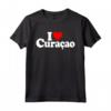 I LOVE CUORE CURACAO Maglietta - Esprimi Amore per Curacao - Versione Testo Bianco