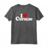 I LOVE CUORE CURACAO Maglietta - Esprimi Amore per Curacao - Versione Testo Bianco