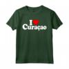 I LOVE CUORE CURACAO Maglietta - Esprimi Amore per Curacao - Versione Testo Bianco