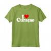 I LOVE CUORE CURACAO Maglietta - Esprimi Amore per Curacao - Versione Testo Bianco