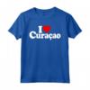 I LOVE CUORE CURACAO Maglietta - Esprimi Amore per Curacao - Versione Testo Bianco