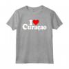 I LOVE CUORE CURACAO Maglietta - Esprimi Amore per Curacao - Versione Testo Bianco