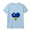 Curaçao Bandiera Cuore Maglietta - Design Patriottico per l'Indipendenza - Ideale per Viaggi e Regali Patriottici a Curaçao