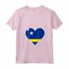 Curaçao Bandiera Cuore Maglietta - Design Patriottico per l'Indipendenza - Ideale per Viaggi e Regali Patriottici a Curaçao