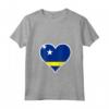 Curaçao Bandiera Cuore Maglietta - Design Patriottico per l'Indipendenza - Ideale per Viaggi e Regali Patriottici a Curaçao