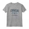 Curacao Vintage Navy Incrociato Remi & Ancoraggio Barca Maglietta - Ideale per Appassionati di Vela e Canottaggio