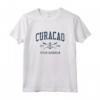 Curacao Vintage Navy Incrociato Remi & Ancoraggio Barca Maglietta - Ideale per Appassionati di Vela e Canottaggio