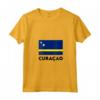 Curaçao Flag Maglietta con Collo a V - Ideale per Persone con Origin Curaçao - Perfetto per Feste ed Eventi Sportivi