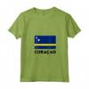 Curaçao Flag Maglietta con Collo a V - Ideale per Persone con Origin Curaçao - Perfetto per Feste ed Eventi Sportivi