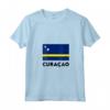 Curaçao Flag Maglietta con Collo a V - Ideale per Persone con Origin Curaçao - Perfetto per Feste ed Eventi Sportivi