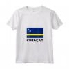 Curaçao Flag Maglietta con Collo a V - Ideale per Persone con Origin Curaçao - Perfetto per Feste ed Eventi Sportivi