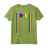 Clown Arcobaleno Bretelle Papillon Bambini - T-shirt Costume Rapido per Halloween - Ideale per Feste e Trucchi