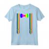 Clown Arcobaleno Bretelle Papillon Bambini - T-shirt Costume Rapido per Halloween - Ideale per Feste e Trucchi